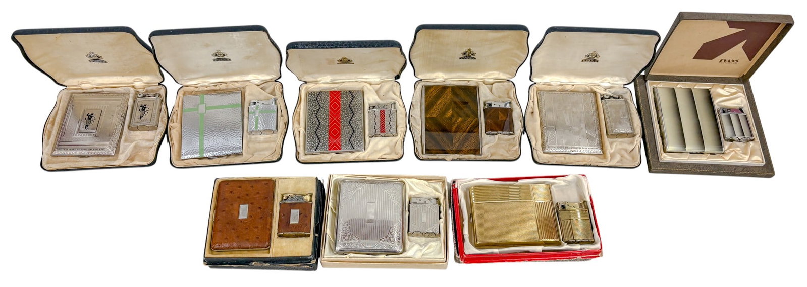 18pc Vintage Evans Lighter & Cigarette Case Sets w Boxes (1 of 1)