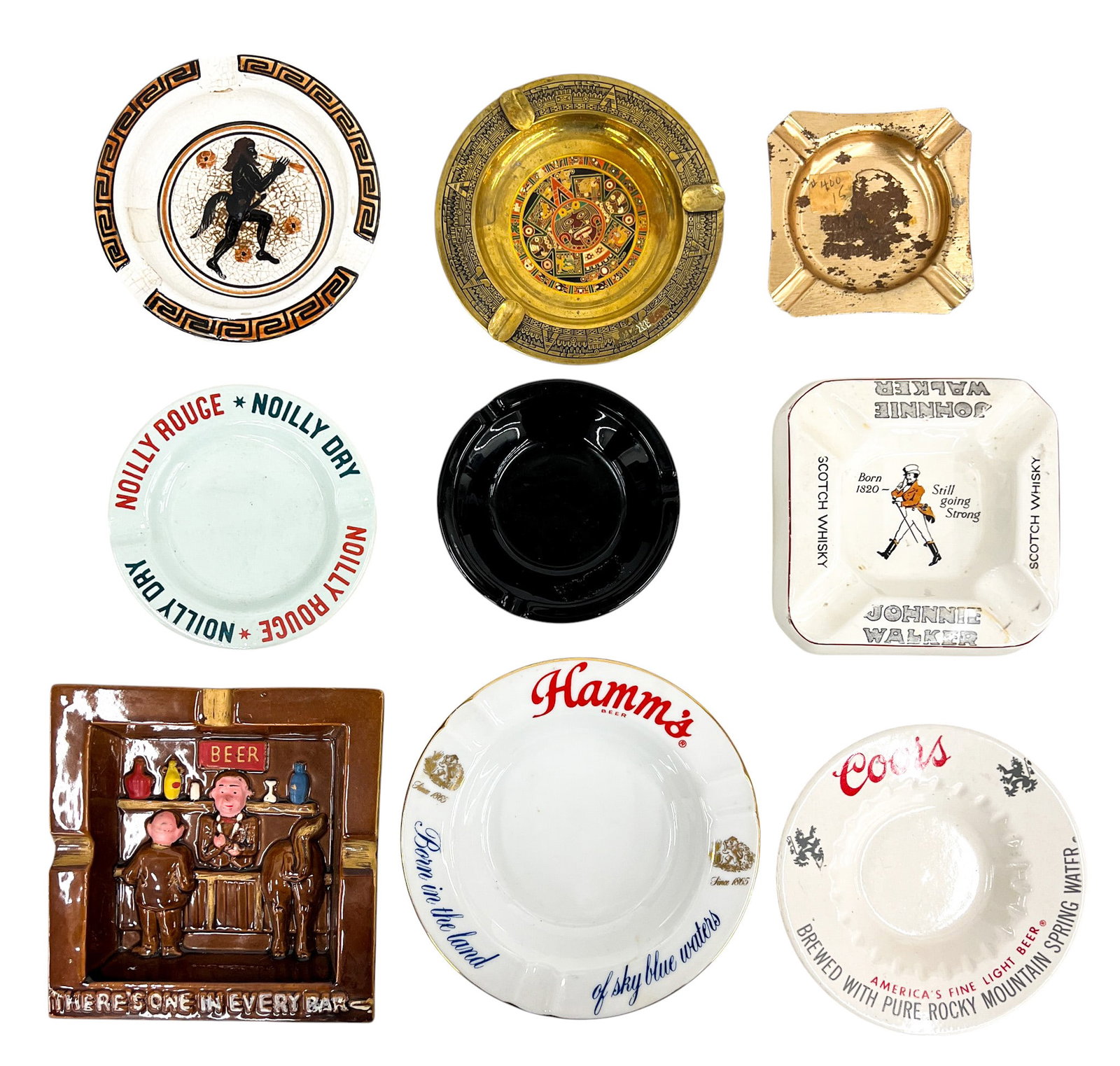 9pc Vintage Alcohol Ash Trays etc. (1 of 1)