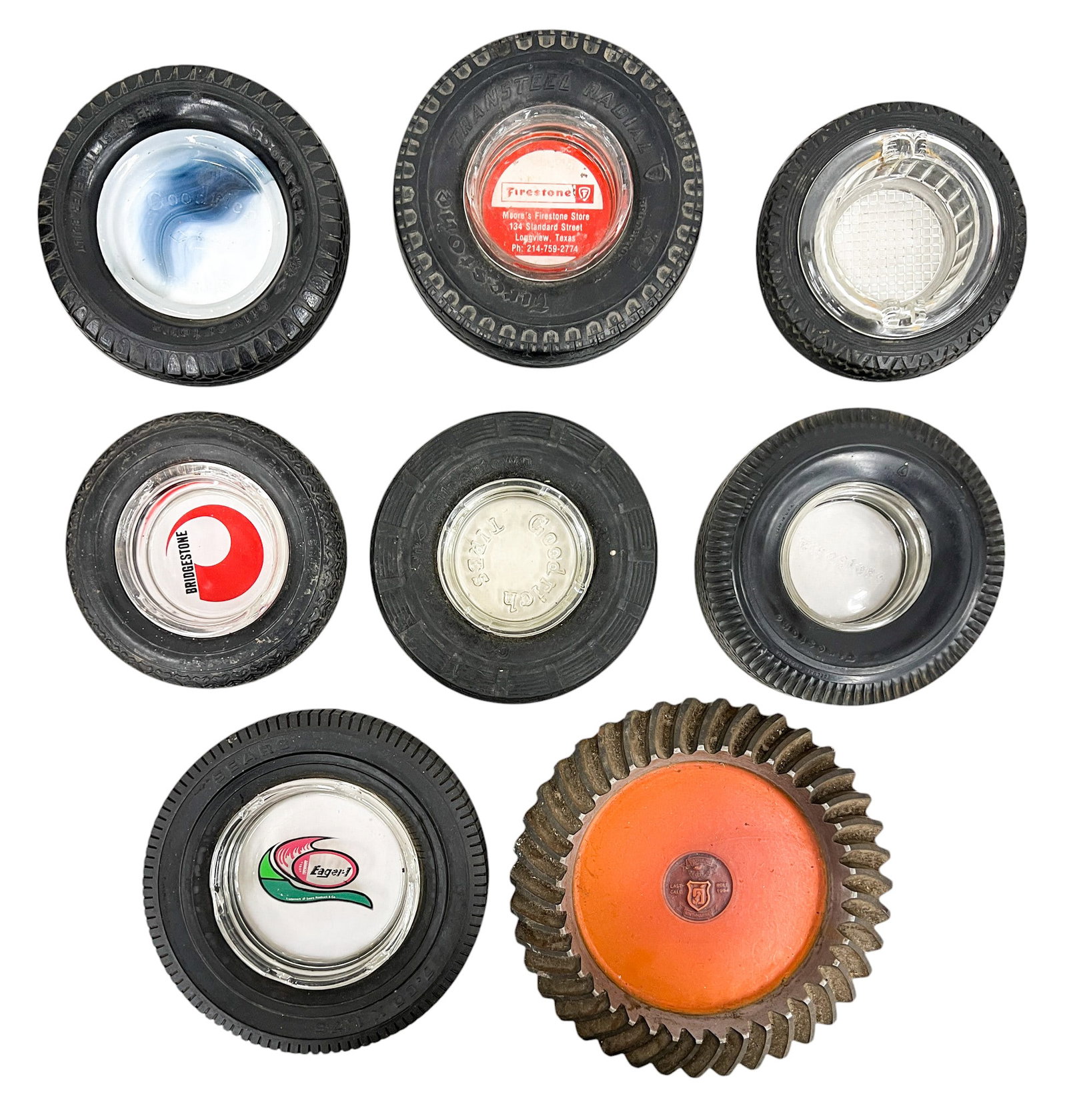 8pc Vintage Tire & Gear Ash Trays (1 of 2)