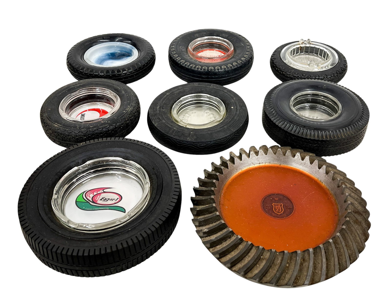 8pc Vintage Tire & Gear Ash Trays - 2