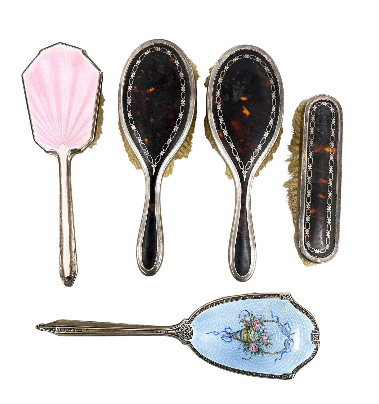 5pc Vintage English Sterling Silver Brushes etc. 458g TW (1 of 1)