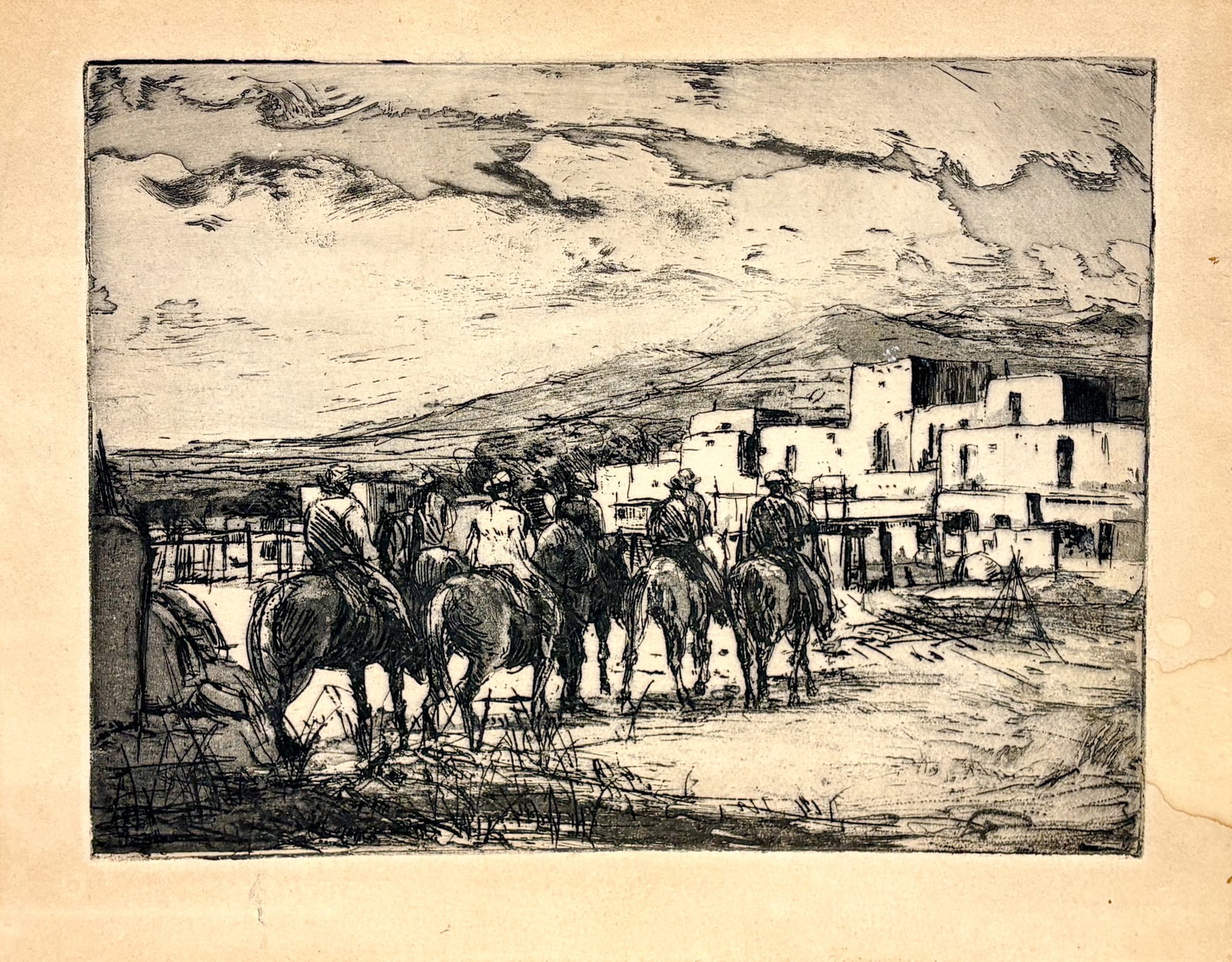 Wolfgang Pogzeba "Earth Dwellings" 1966 Etching on Paper (1 of 2)