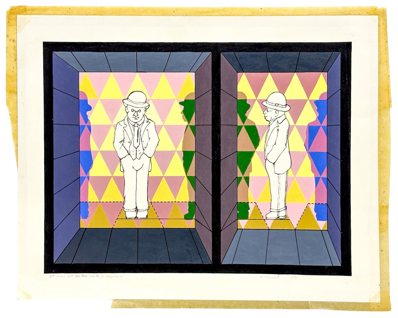 T. Ellwood "It Does Not Further One..." 1976 Ink and Acrylic on Paper - 2