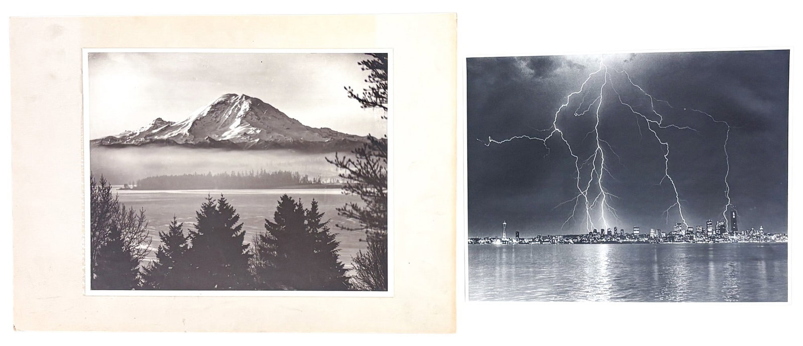 2pc Seattle Lighting and Mt. Rainier Photographs (1 of 3)