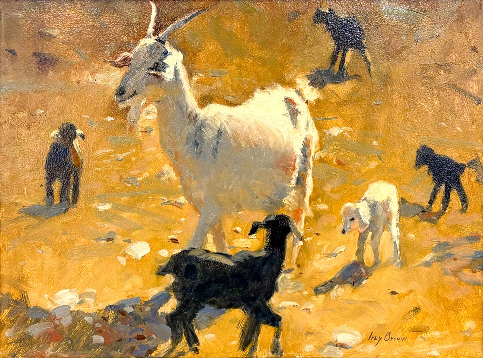 Irby Brown "Nanney and Crew" Oil on Board (1 of 2)