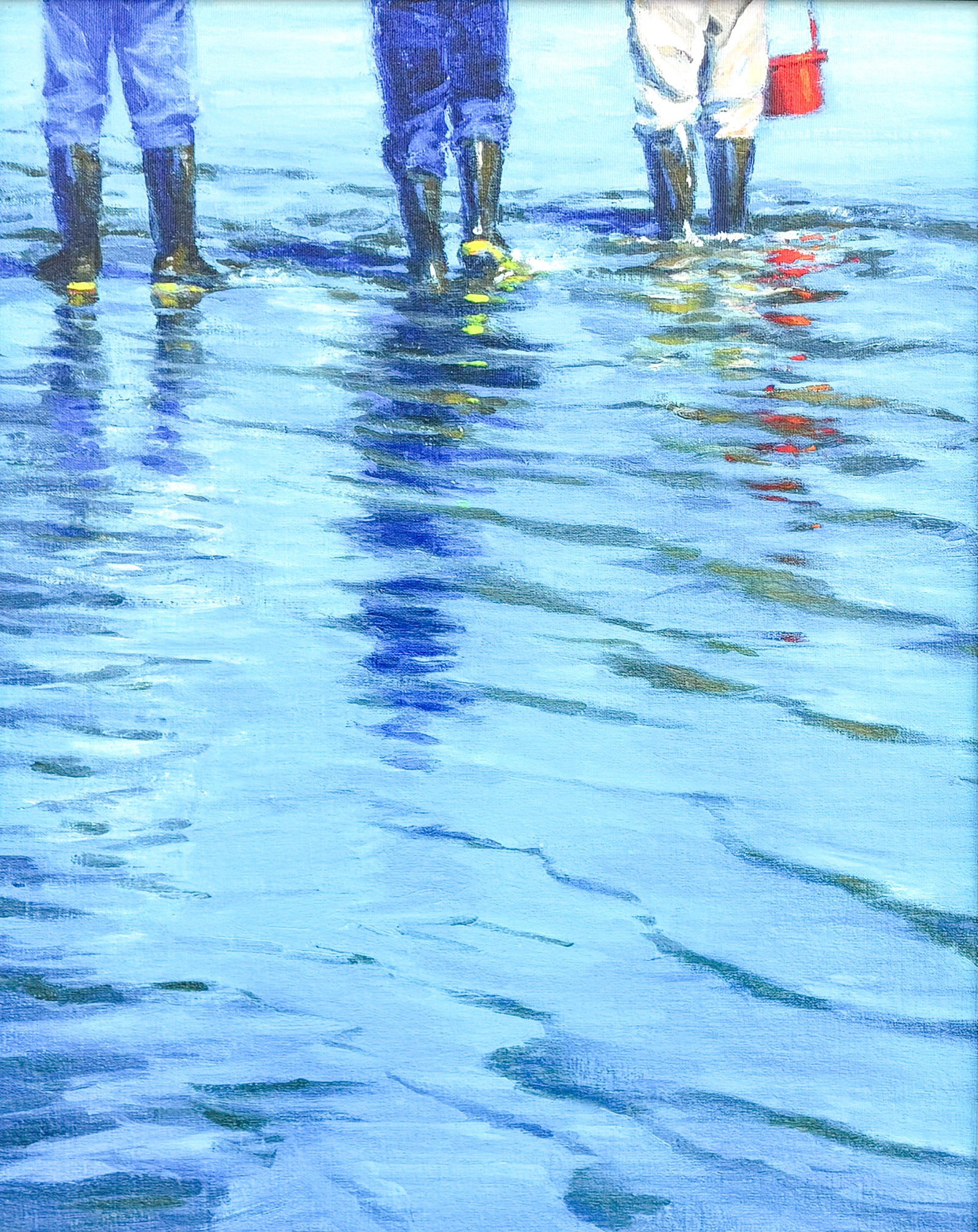 Michele Rushworth "Wading" Giclee on Canvas: Michele Rushworth (20th/21st Cent. Washington) "Wading" Giclee on Canvas. 21.5"x17.5" framed. Includes C.O.A. Edition of 100. Excellent condition.