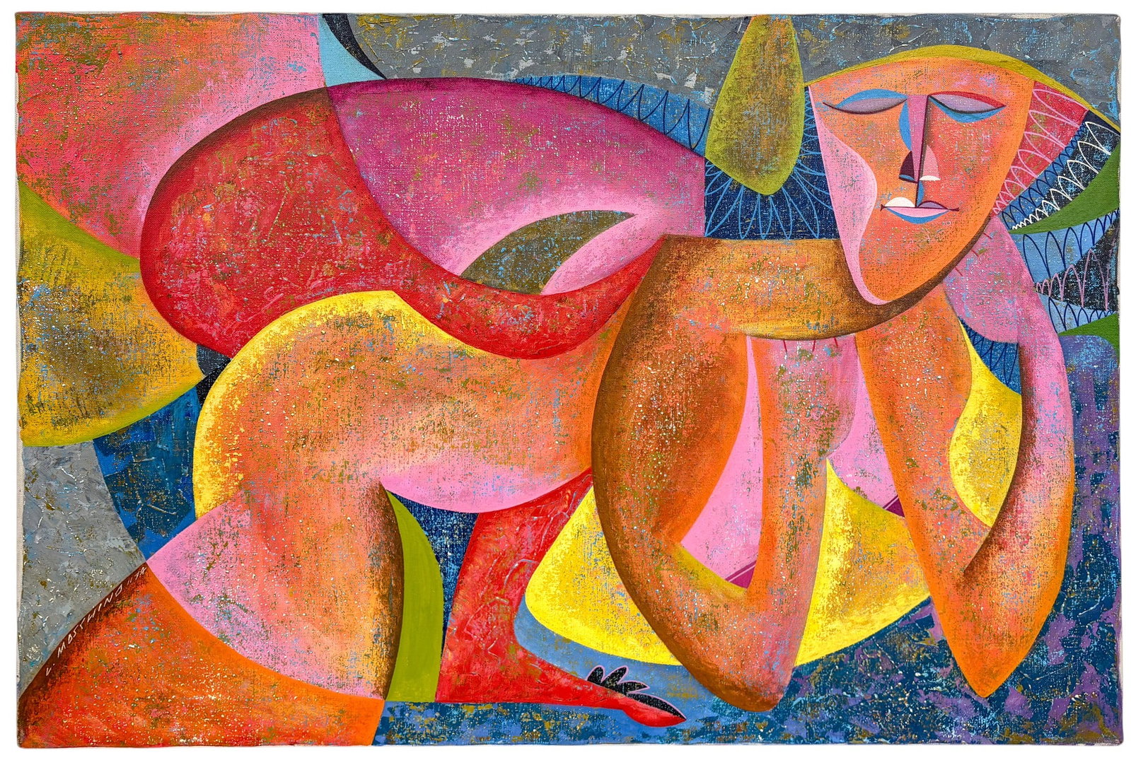 Larry Maschino "Serene Carol" 1974 Oil on Canvas - 2