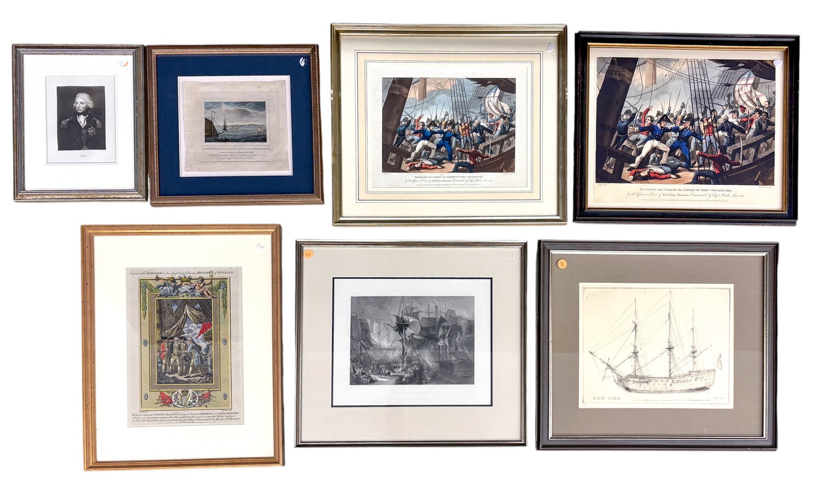 7pc Admiral Nelson Etchings & Lithographs (1 of 1)