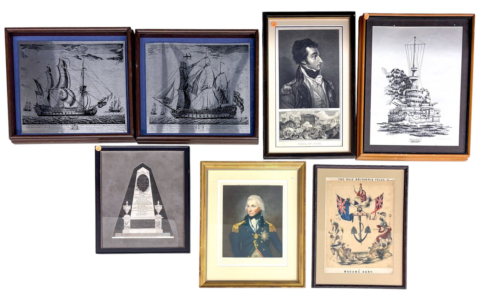 7pc Admiral Nelson Etchings, Lithographs etc. (1 of 1)