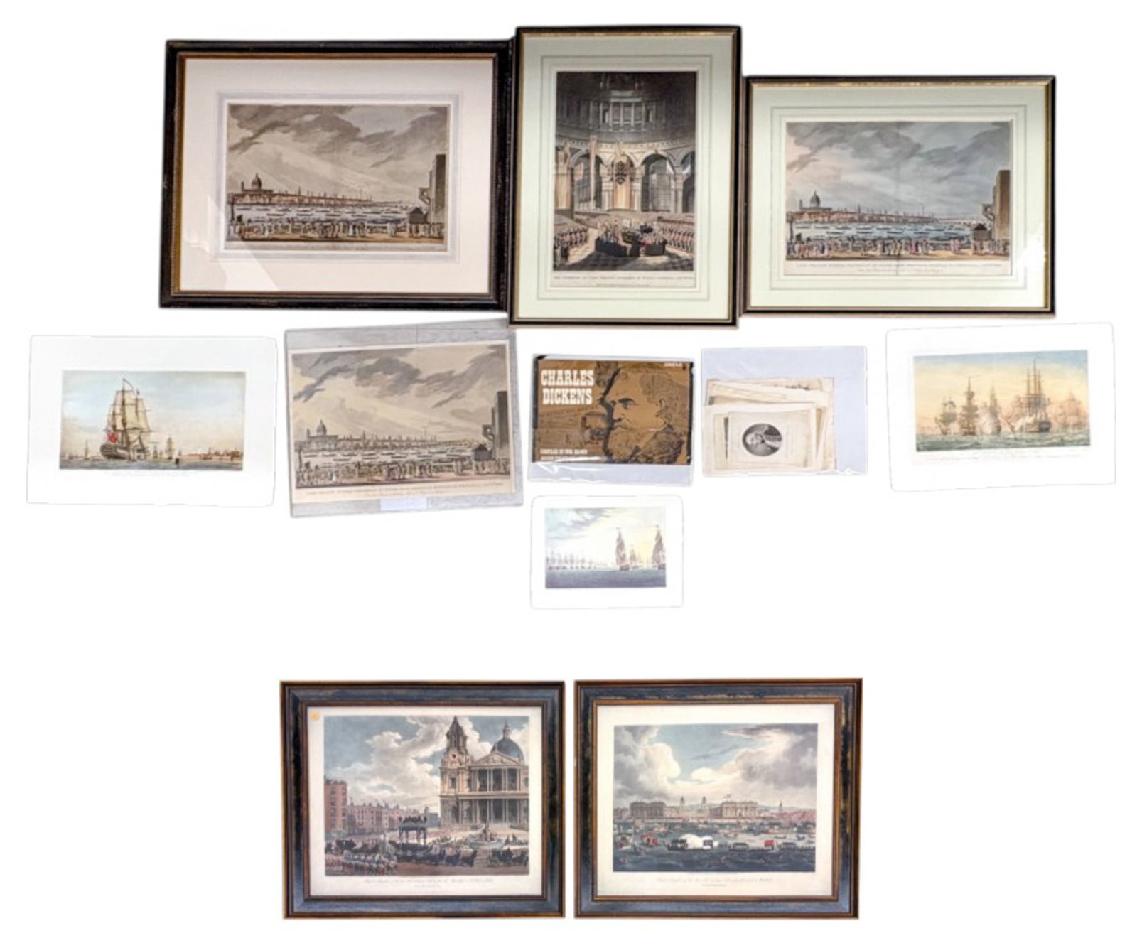 11pc Admrial Nelson Etchings, Lithographs etc. (1 of 3)