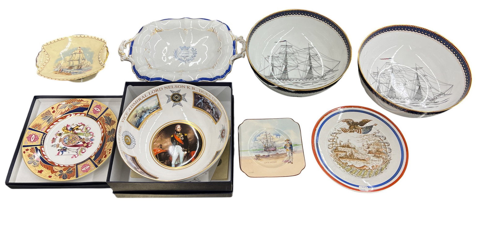 8pc Admiral Nelson Commemorative Porcelain Dishes & Bowls etc. (1 of 1)