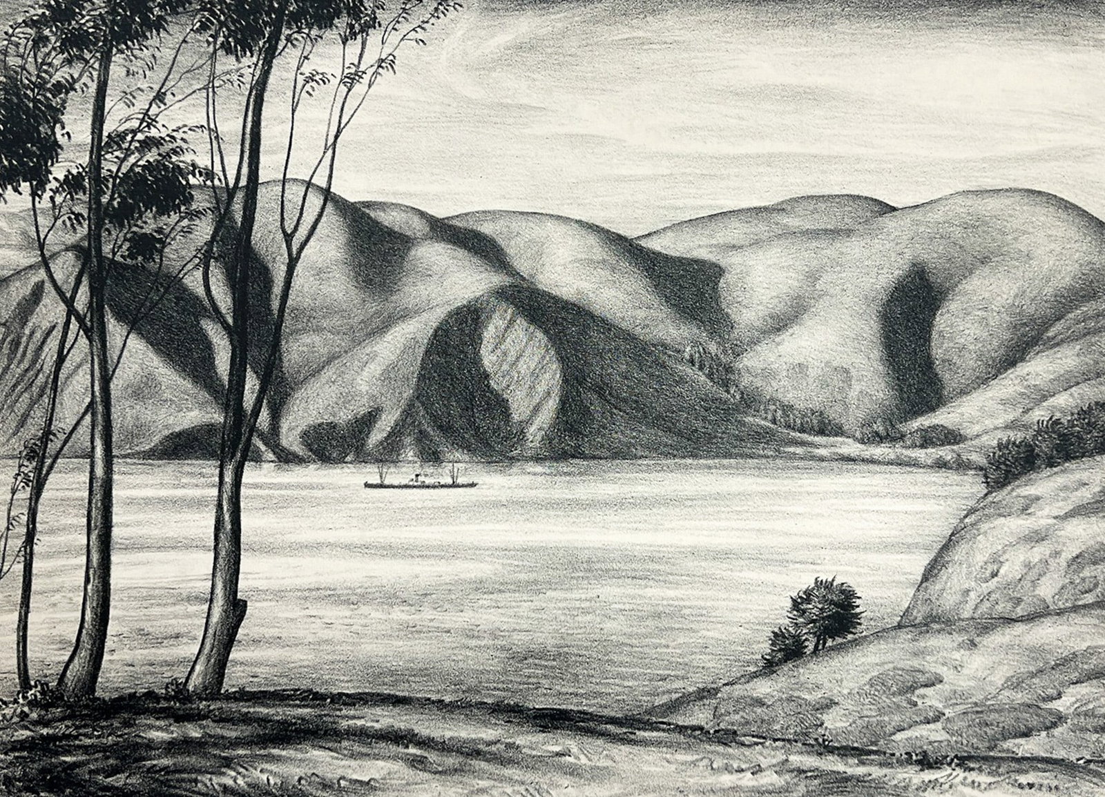 Alfred Ray Burrell "Beyond the Golden Gate" Etching on Board (1 of 1)
