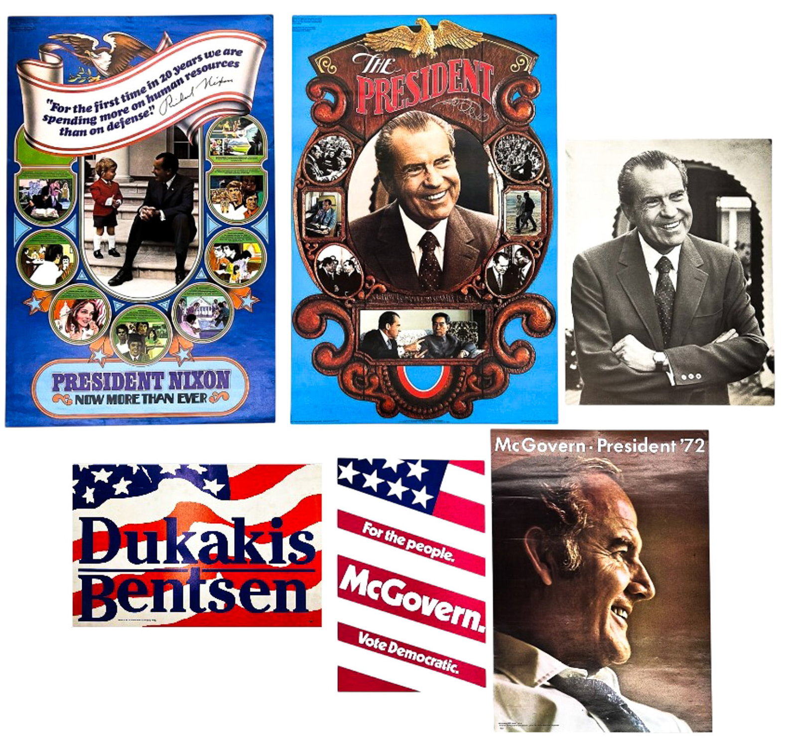 6pc Political Posters: 6pc Political Posters 34"x22" largest. Condition varies.