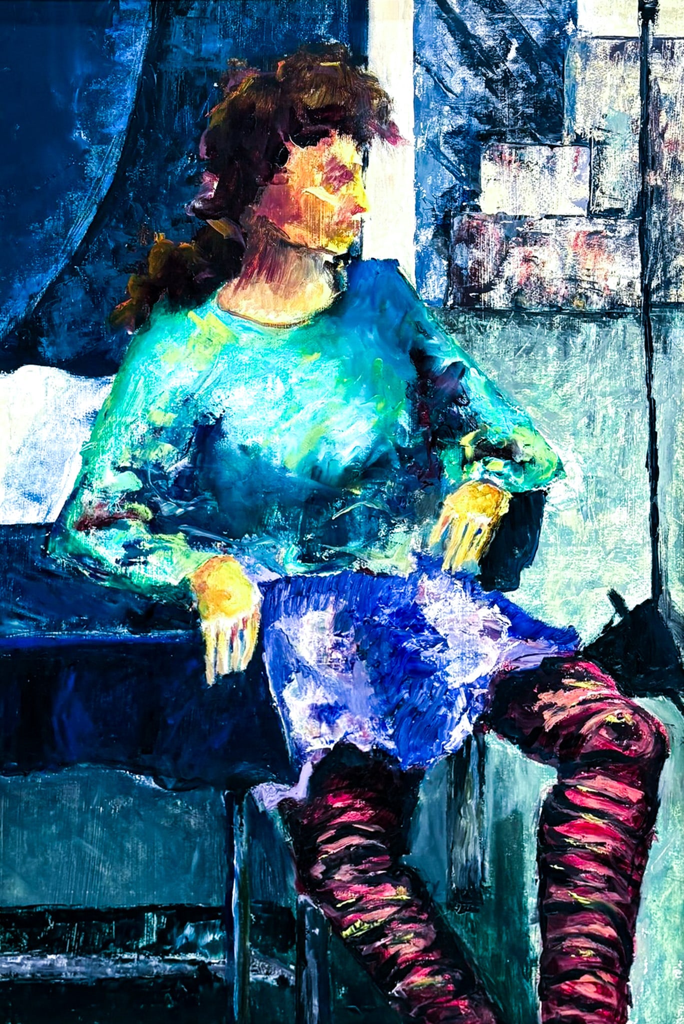 Artist Unknown "Seated Girl" Oil on Board: Artist Unknown "Seated Girl" Oil on Board 29"x20.5" Framed. Unsigned. Excellent condition, not examined outside of framing.