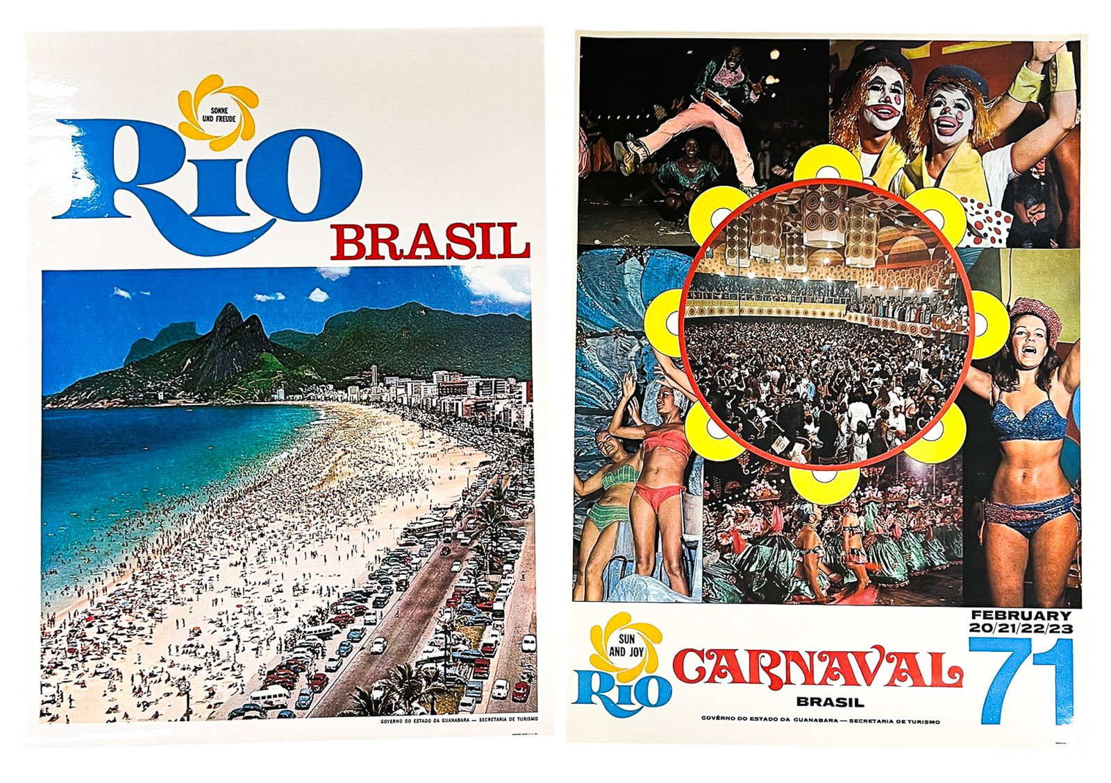 2pc 1971 Brazil Tourism Poster Lithographs: 2pc 1971 Brazil Tourism Poster Lithographs 28.5"x20.25" Sheet Each. Loose, unframed. Excellent condition.