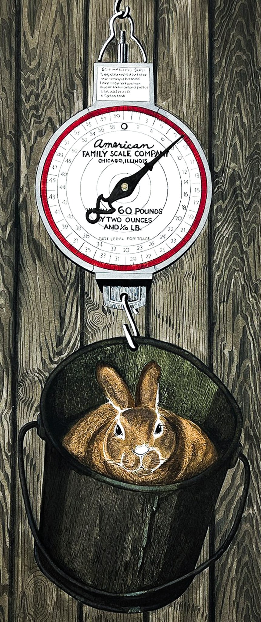 Yvonne Davis ''Dave's Buck'' 1982 Hand Colored Etching (1 of 2)