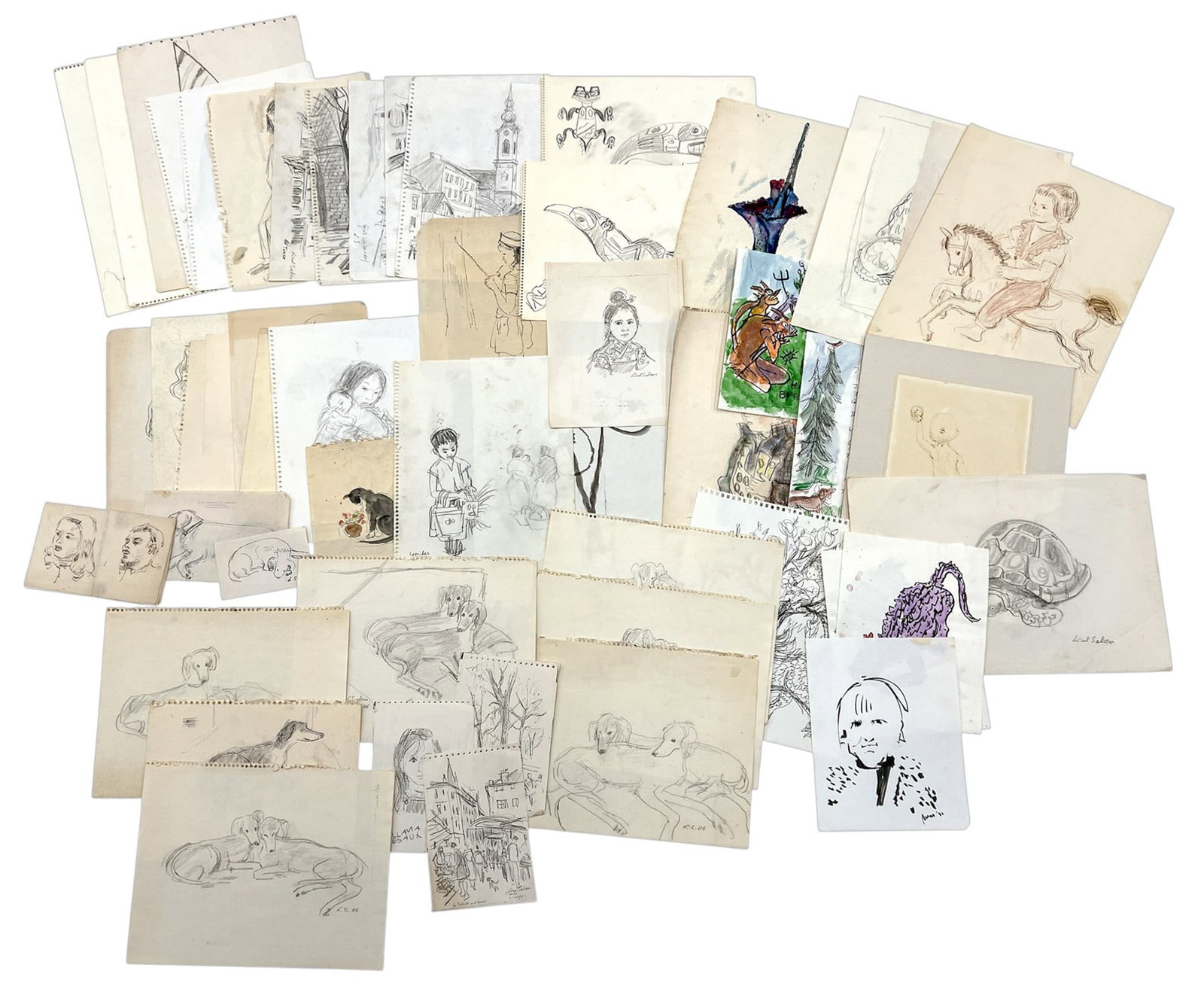 85pc Lisel Salzer Graphite on Paper etc. (1 of 2)