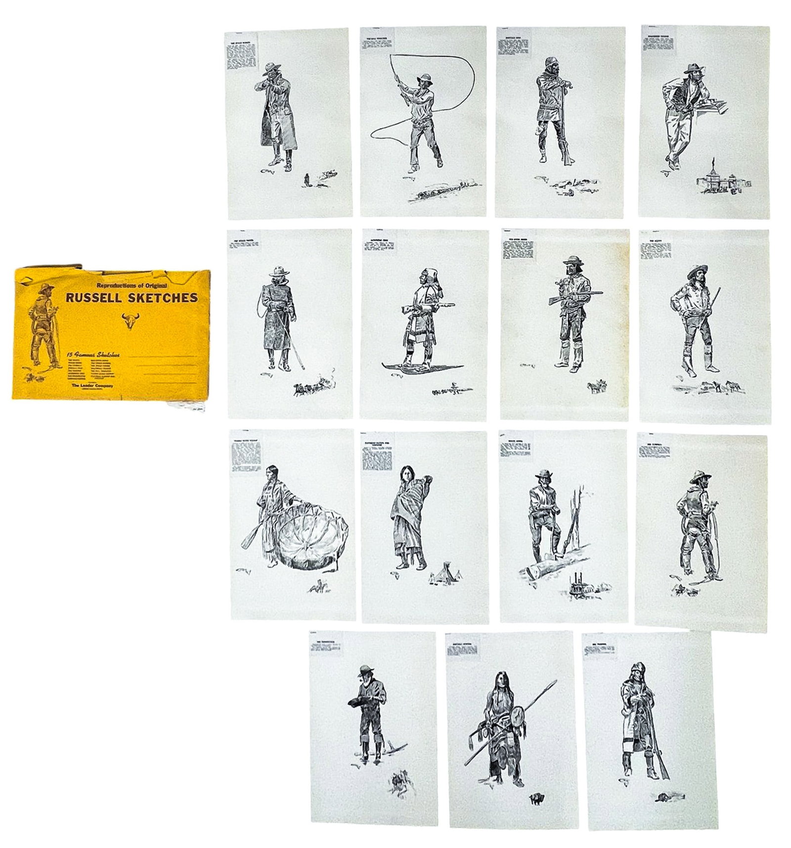 15pc Charles Marion Russell Native & Western Lithograph Suite (1 of 1)