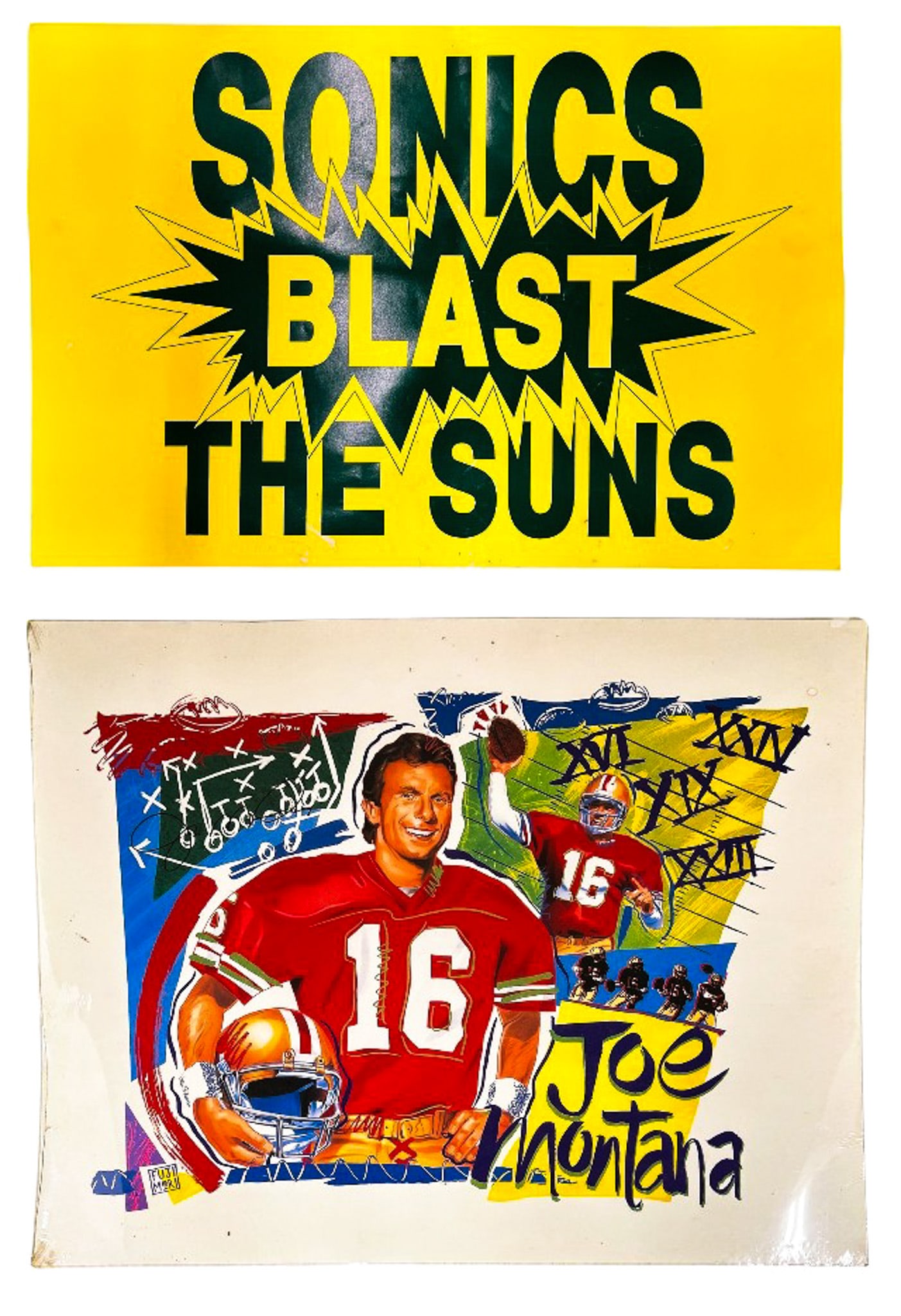 2pc "Sonics Blast the Suns" Seattle SuperSonics Poster, etc. (1 of 1)