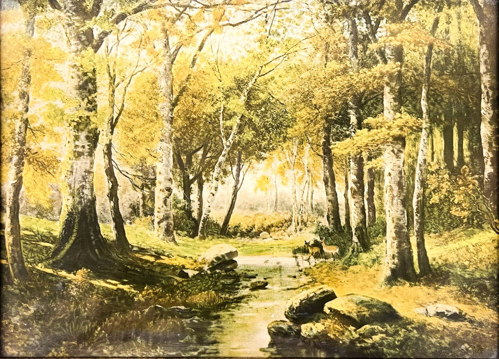 Vintage Forest Scene Lithograph (1 of 2)