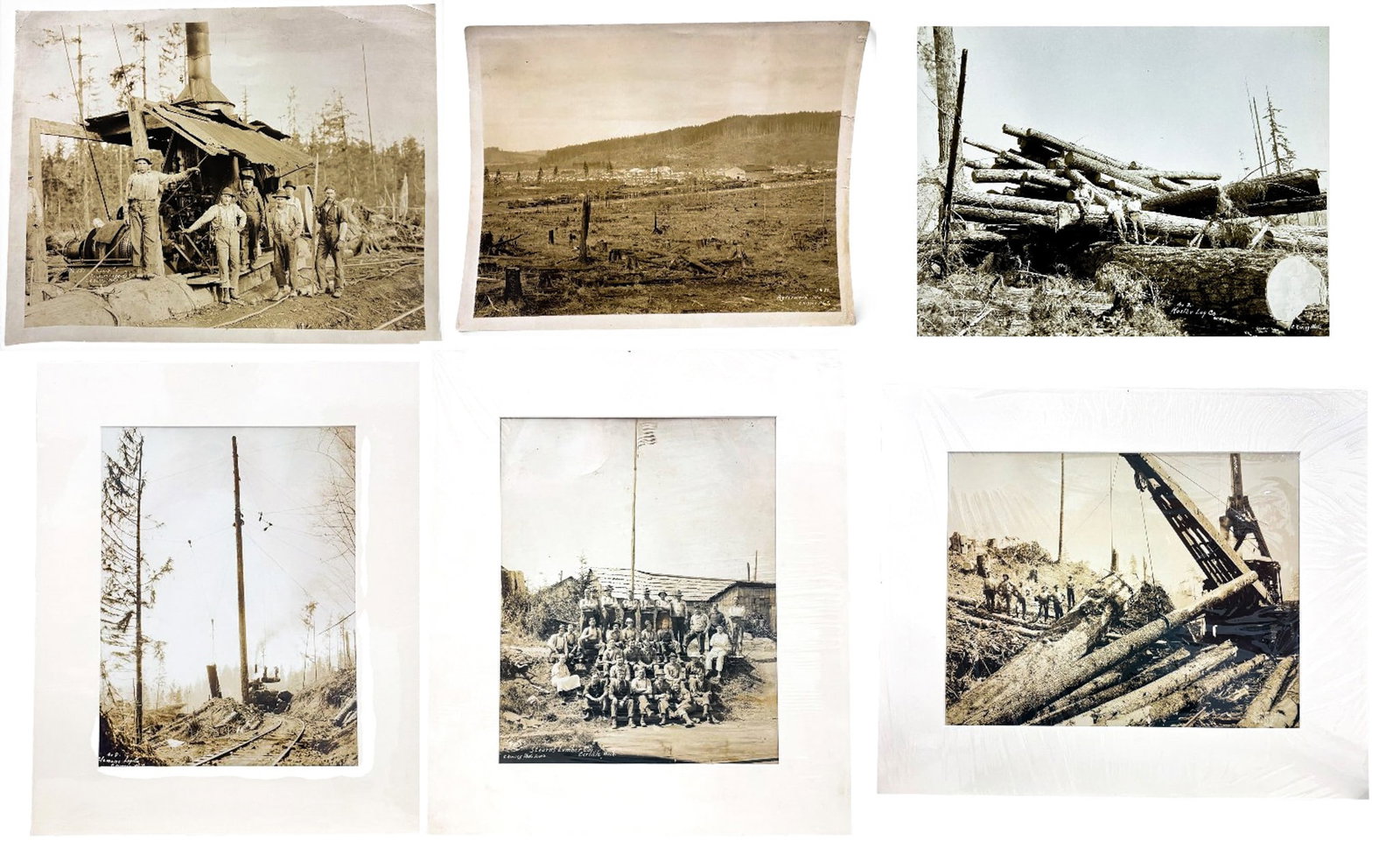 6pc Clark Kinsey Photographs: 6pc Clark Kinsey (1877-1956 Washington) Photographs 10"x13" Image 15"x18" Matted Largest. Each Signed Condition varies.