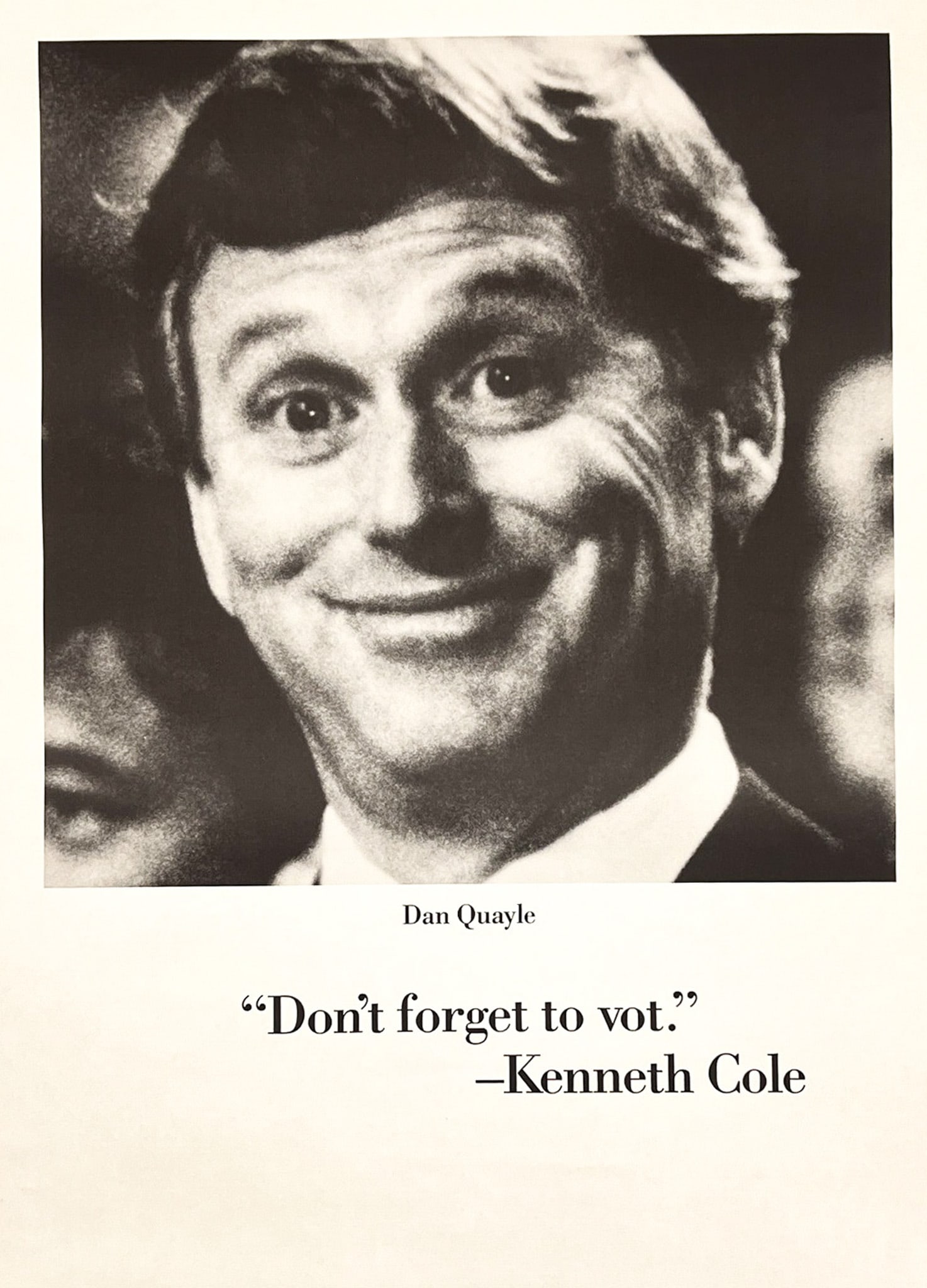 1992 Kenneth Cole Advertising Poster Featuring Dan Quayle (1 of 1)