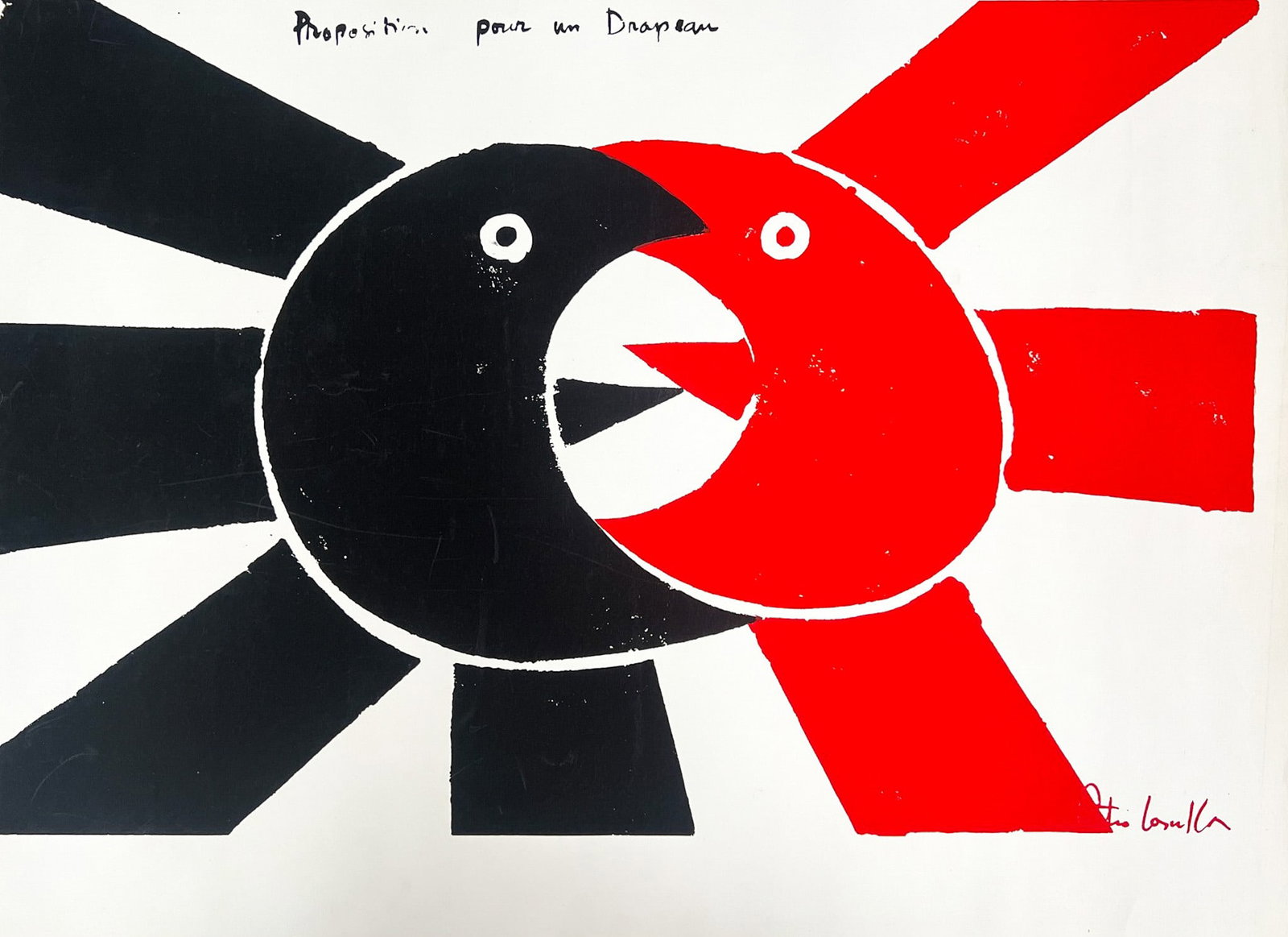 Pietro Cascella 1968 "Proposition pour un drapeau- Mai 68" French Political Lithograph (1 of 1)