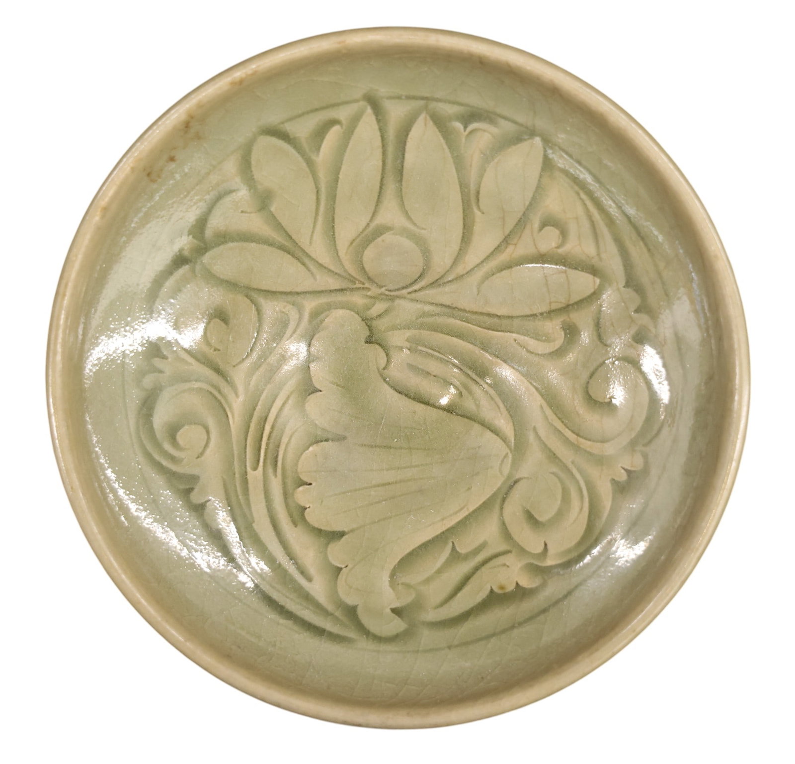 Chinese Song Yaozhou Celadon Lotus Dish (1 of 4)