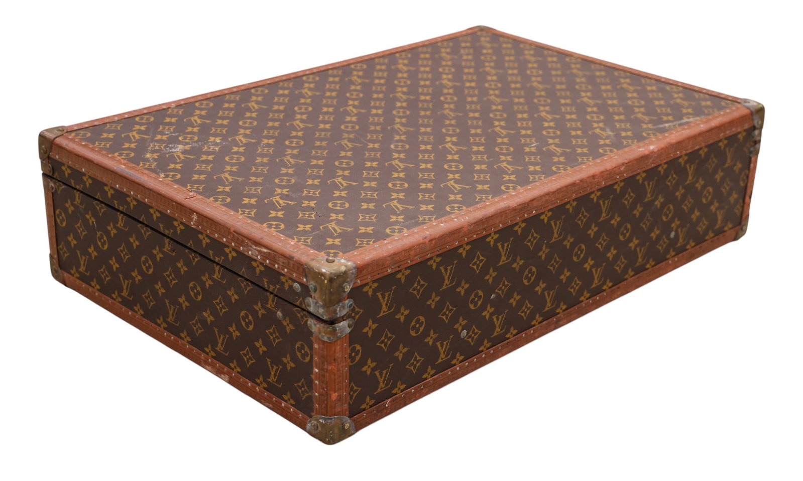 Antique Louis Vuitton Monogram Hard Sided Suitcase Medium - 3