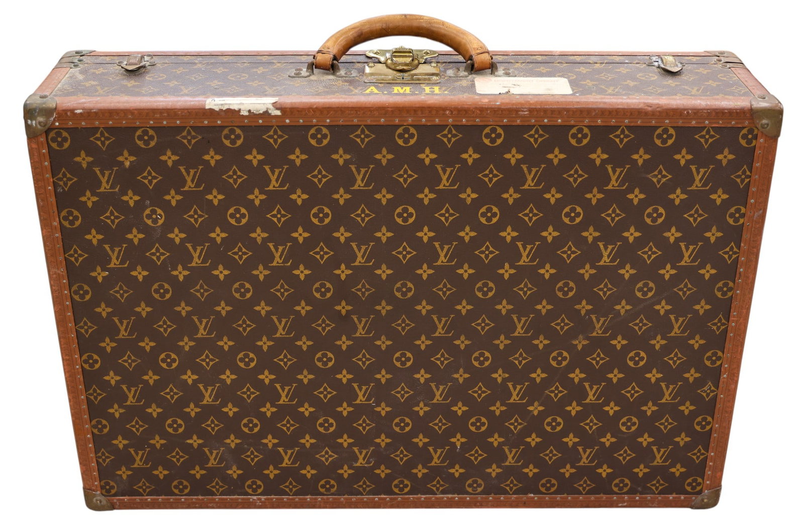 Antique Louis Vuitton Monogram Hard Sided Suitcase Medium - 4