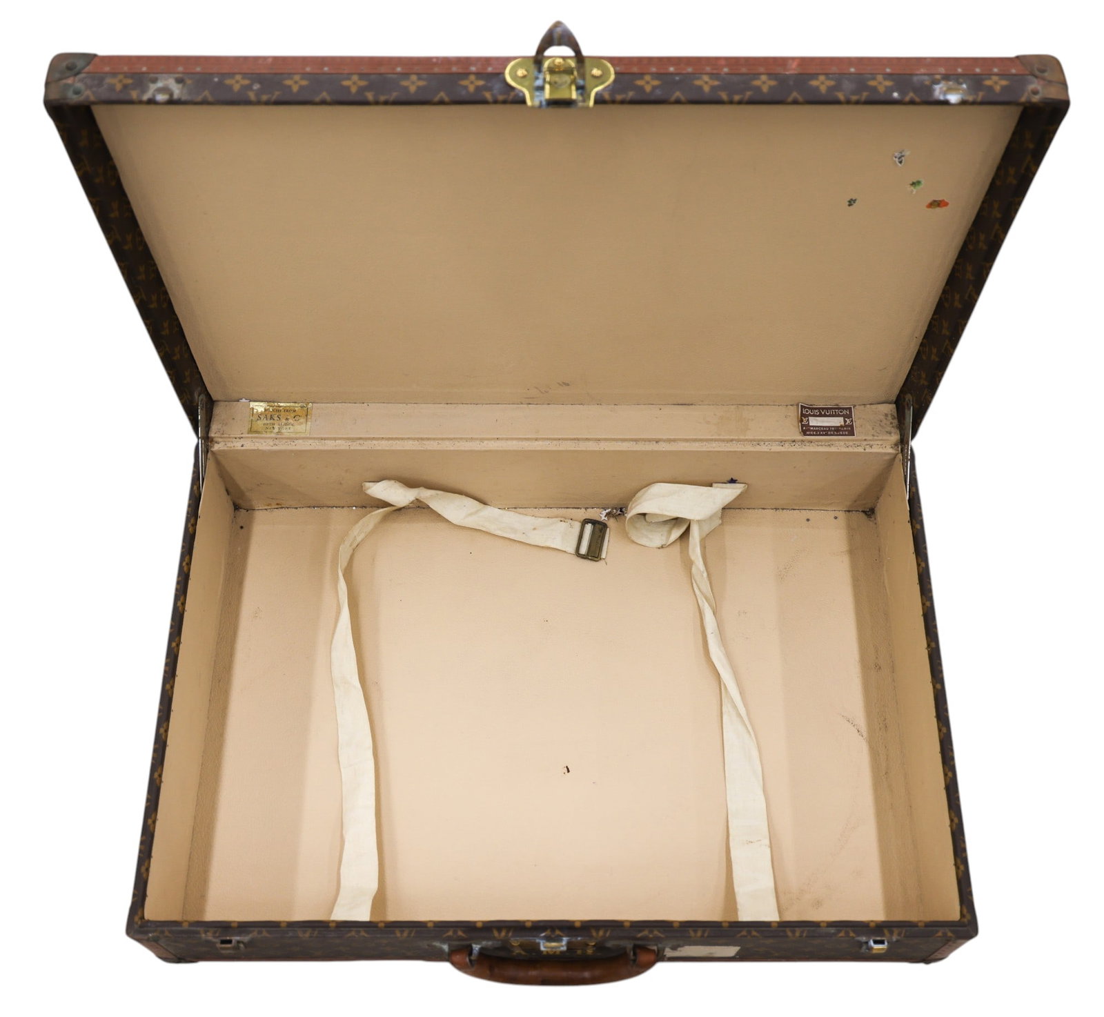 Antique Louis Vuitton Monogram Hard Sided Suitcase Medium - 5