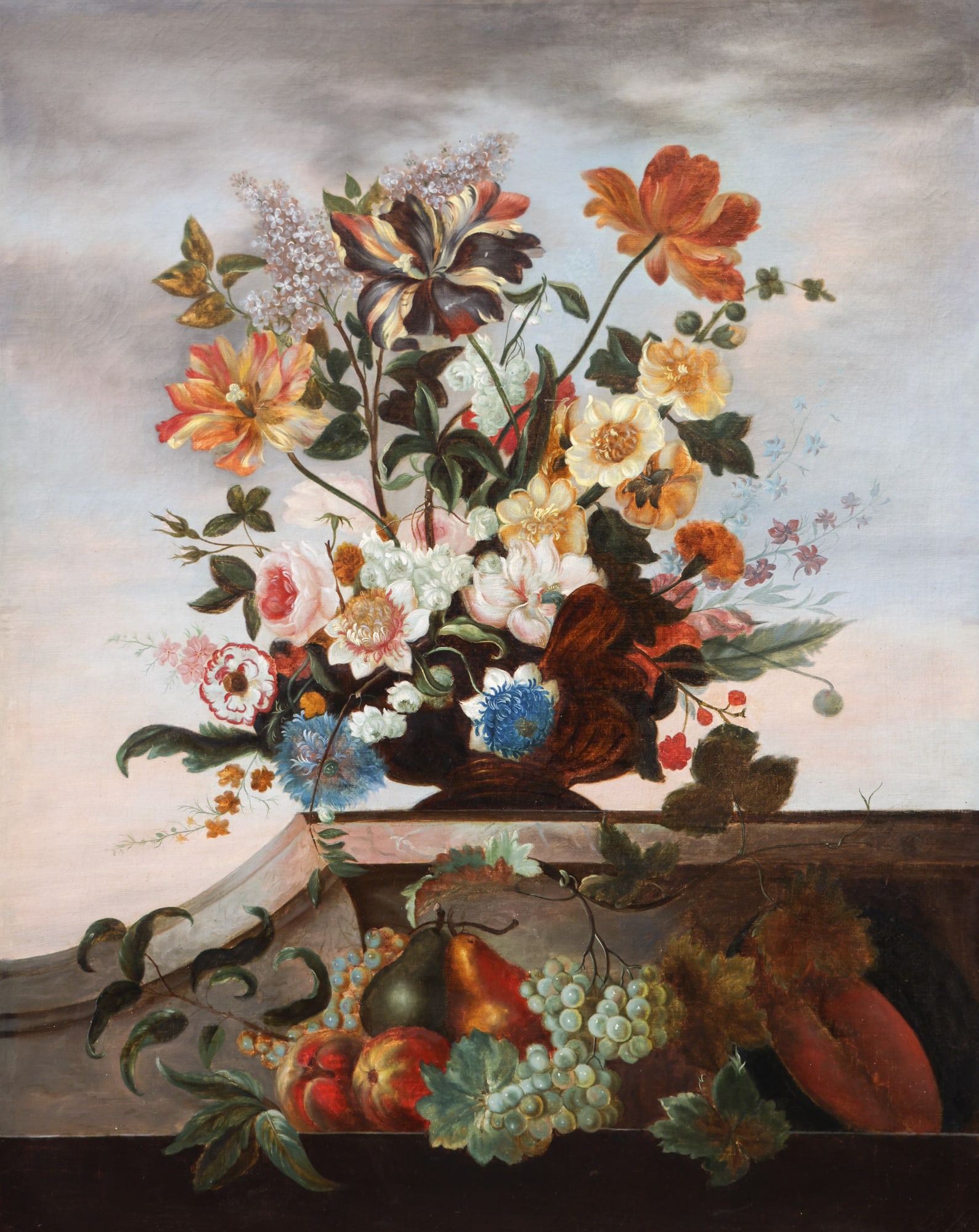Dutch School 18th Cent. Floral Still Life with Tulips Oil on Canvas (1 of 6)