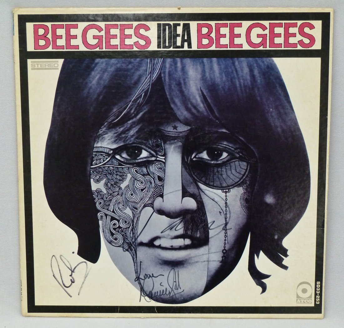 Vintage Bee Gees ''Idea'' Signed Album Cover. Signed by: Vintage Bee Gees ''Idea'' Signed Album Cover. Signed by the three original members Barry, Maurice and Robin Gibb. Some edge wear. Guaranteed authentic.