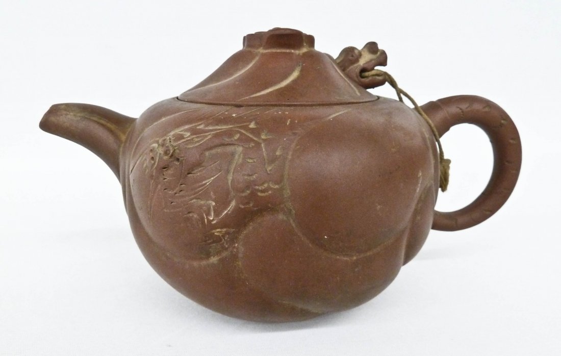 Antique Chinese Dragon Lid Yixing Clay Teapot