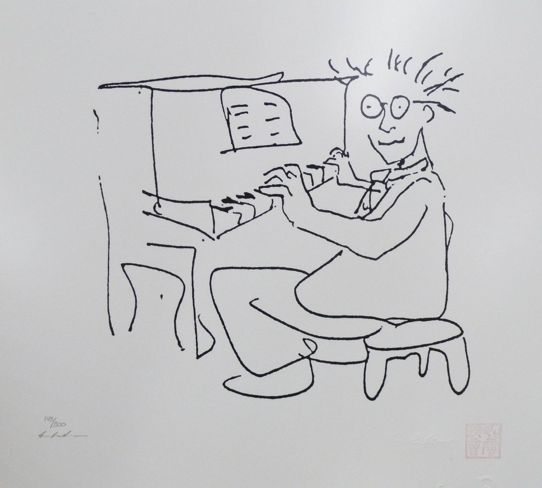 John Lennon (1940-1980 British) ''Borrowed Time'' 1989: John Lennon (1940-1980 British) ''Borrowed Time'' 1989 Limited Edition Serigraph 15''x22''. Pencil signed by Yoko Ono Lennon and numbered 143 of 300. Framed size of 20''x22''.