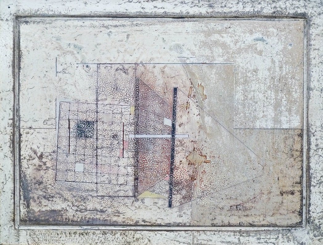 (2) Works by Robert R.T.H. Smith (20th Century: (2) Works by Robert R.T.H. Smith (20th Century Scotland) ''Quickly Fading'' 1980 Mixed Media on Panel 14''x18.5'' and ''Echoed'' Mixed Media on Panel 18''x14''.