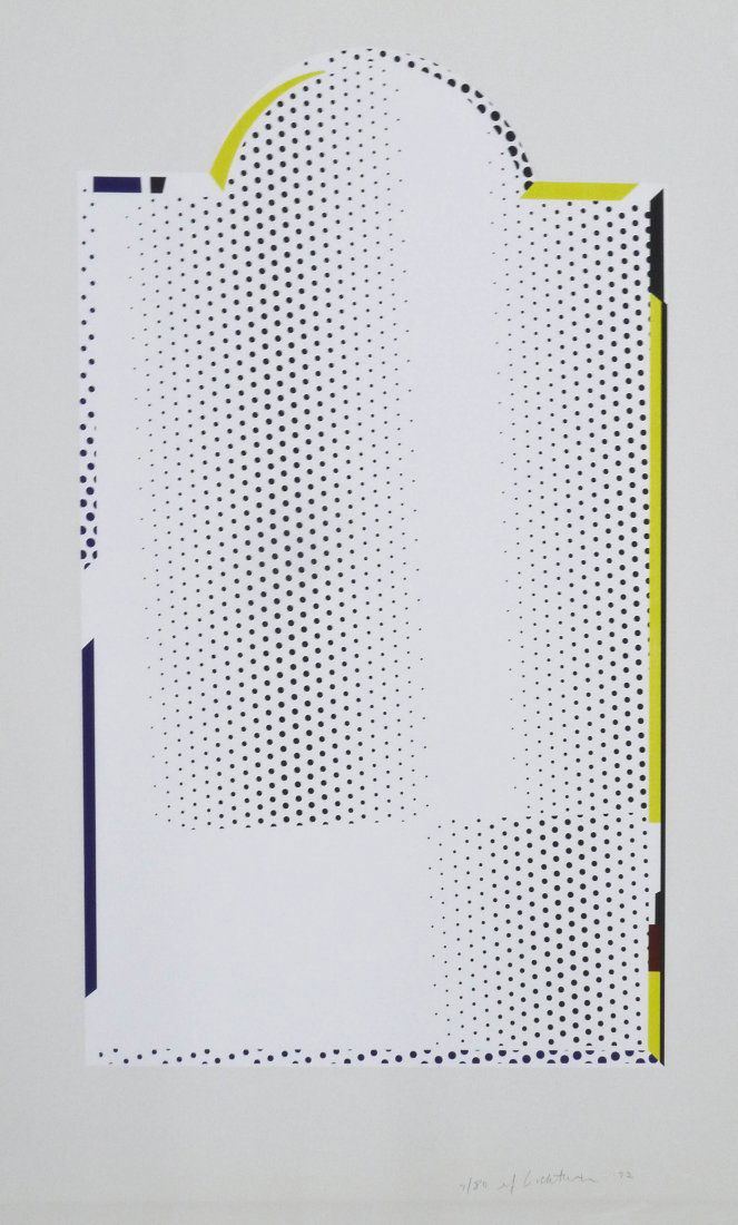 Roy Lichtenstein (1923-1997 New York) ''Mirror #7'': Roy Lichtenstein (1923-1997 New York) ''Mirror #7'' Pencil Signed Lithograph & Silkscreen in Colors 38.75''x25.5'' Sheet Size. A rare print from his 1972 mirror series. This piece is signed, dated, an