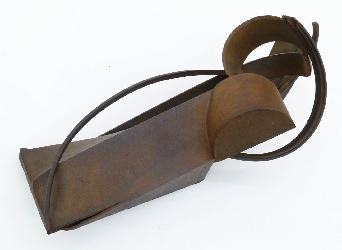 Joyce McDaniel (20th Century Massachusetts) ''Krebs'': Joyce McDaniel (20th Century Massachusetts) ''Krebs'' 1983 Welded Steel Abstract Sculpture 28''x12''x11''. Comes with original Clark Gallery, Massachusetts receipt.