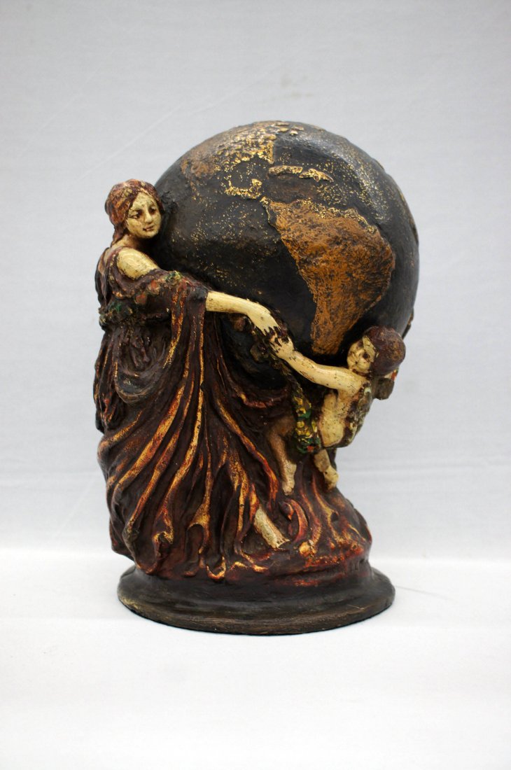 1920's Candlestick Hide-a-phone Figural Composition: 1920's Candlestick Hide-a-phone Figural Composition Cover 14''. Excellent condition.