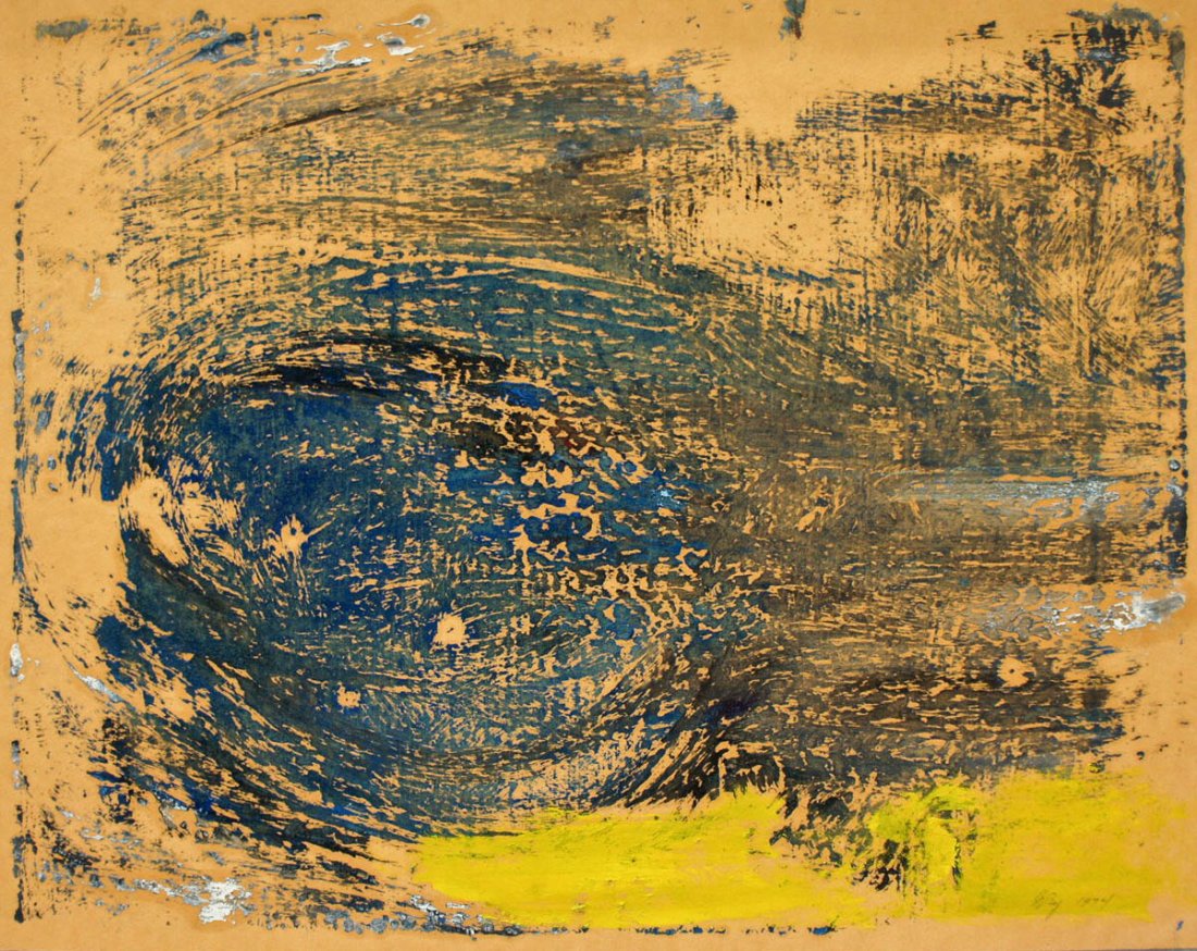 William Ivey (1919-1992 Washington) Untitled Abstract: William Ivey (1919-1992 Washington) Untitled Abstract 1974 Monoprint 15''x18.75'' Image. Francine Seders Gallery, Seattle label on verso.