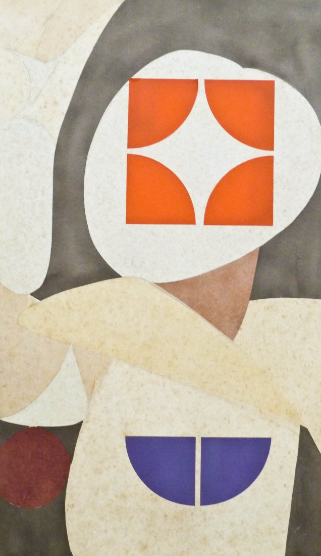 Fay Chong (1912-1973 Washington) Untitled Abstract Coll: Fay Chong (1912-1973 Washington) Untitled Abstract Collage 48"x28" Image. Unsigned from his estate. Total framed size 56"x36".