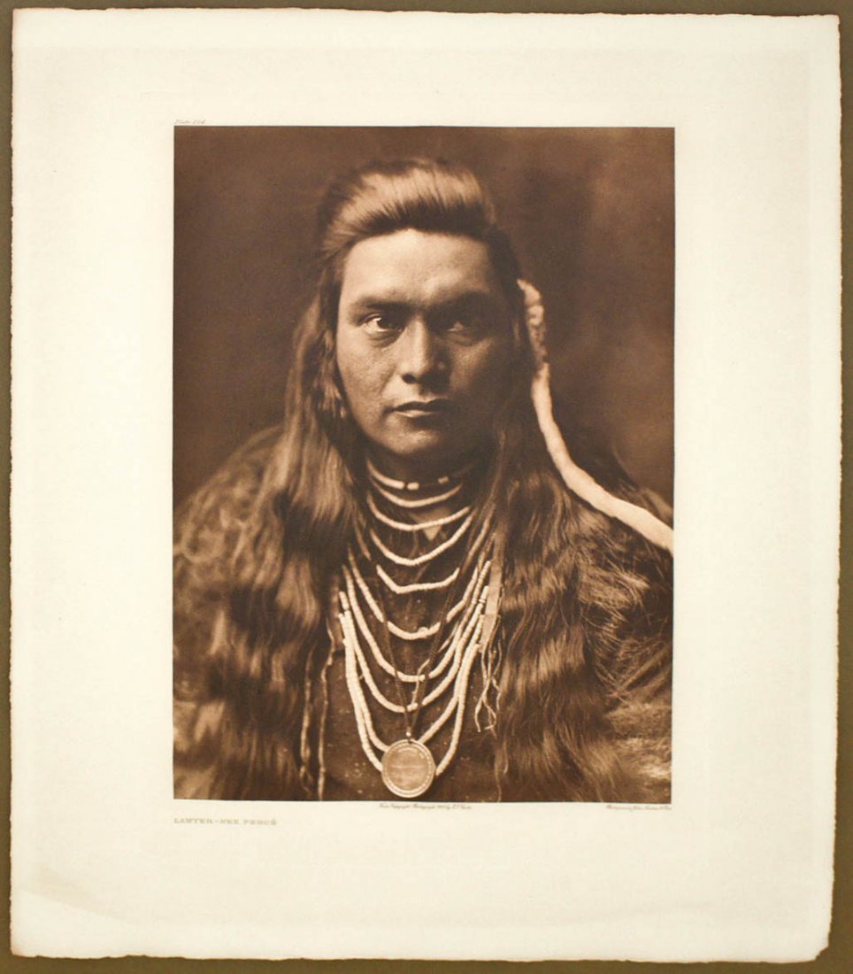 Edward S. Curtis ''Lawyer Nez Perce'' 1905 Plate 264: Edward S. Curtis ''Lawyer Nez Perce'' 1905 Plate 264 Original Photogravure 22.25''x18'' Sheet. Professionally framed with a total size of 30.75''x26.75''. From The North American Indian book set with