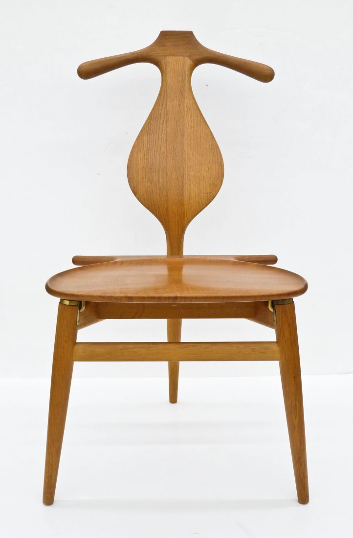 Hans Wegner JH-540 Valet Chair 37.5''x20.5''x20''.: Hans Wegner JH-540 Valet Chair 37.5''x20.5''x20''. Manufacturer Johannes Hansen, Denmark Designed 1953. Branded mark under base. Oak, teak, brass and leather. Excellent condition, purchased 1960's.