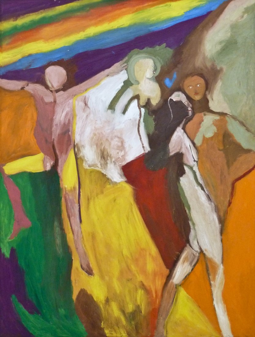 Robert H. Colescott (1925-2009 American) ''Queen's: Robert H. Colescott (1925-2009 American) ''Queen's Promenade'' Oil on Canvas 75.5''x57.5''. Important early work by this African American artist. Created during his time teaching at Portland State Uni