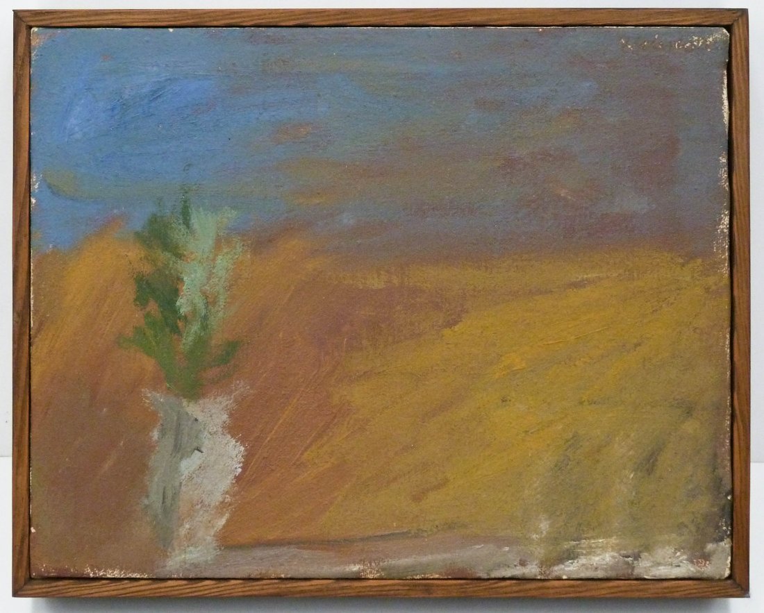 Robert H. Colescott (1925-2009 American) Untitled: Robert H. Colescott (1925-2009 American) Untitled Landscape 1959 Oil on Canvas 9.75''x12.25''. Signed upper right and dated on verso. Important African American artist.