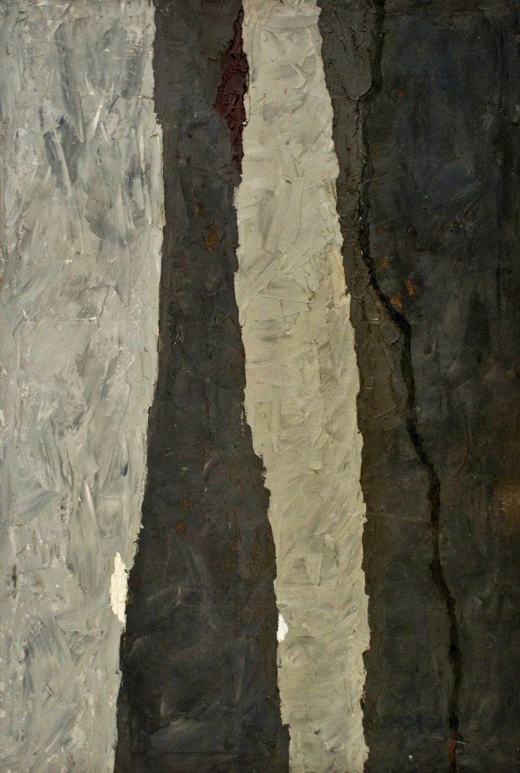 William Ivey (1919-1992 Washington) Grey Abstract Oil: William Ivey (1919-1992 Washington) Grey Abstract Oil on Canvas 38''x25.75''. Unsigned. Found in artist's studio.