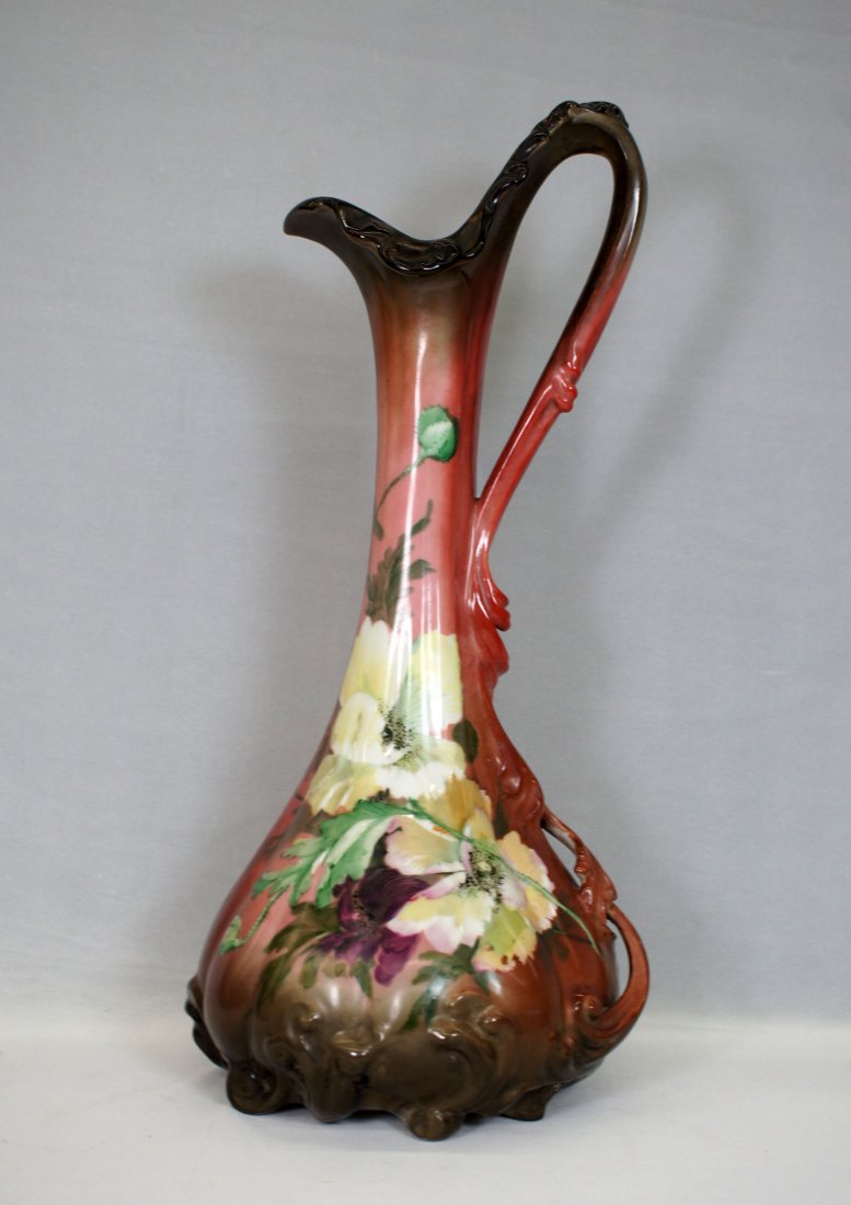 Antique Pairpoint Limoges porcelain ewer vase. 15.75'': Antique Pairpoint Limoges porcelain ewer vase. 15.75'' tall. No damage