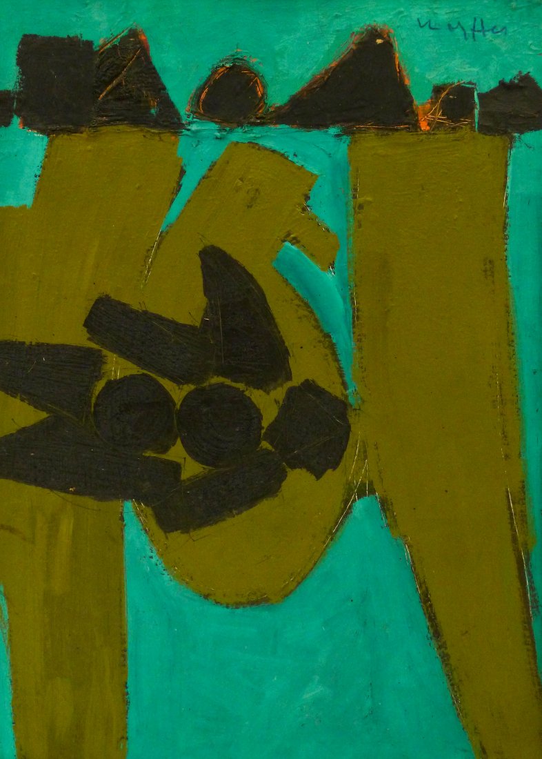 Emerson Woelffer (1914-2003 California) ''Bird'' 1953: Emerson Woelffer (1914-2003 California) ''Bird'' 1953 Abstract Oil on Canvas 34''x24''. Signed and titled on verso.