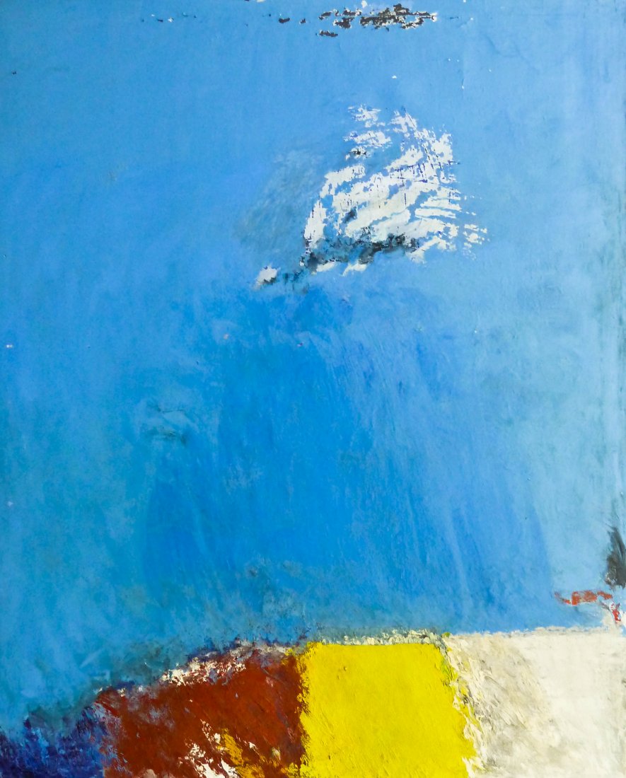 William Ivey (1919-1992 Washington) ''Yellow and Blue'': William Ivey (1919-1992 Washington) ''Yellow and Blue'' 1974 Oil on Canvas 96''x77.75'' Image. This work was exhibited at solo show held at the Seattle Art Museum in 1975 with label on verso. It also