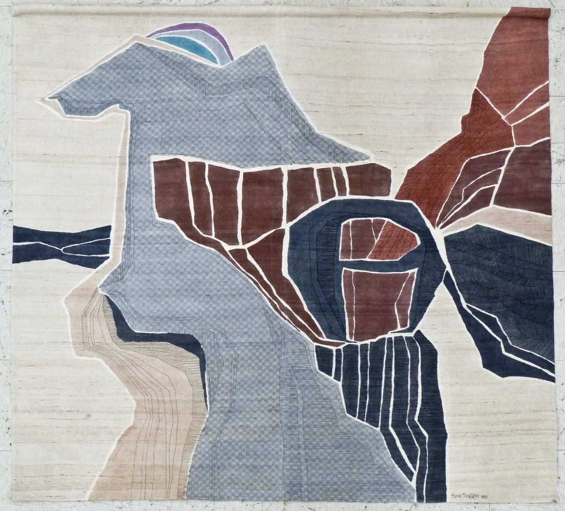 Susan Singleton (20/21st Cent. Washington) Abstract: Susan Singleton (20/21st Cent. Washington) Abstract 1980 Tussah Silk Panel 67''x72''. Deaccessioned from The Weyerhaeuser Corporate Collection.